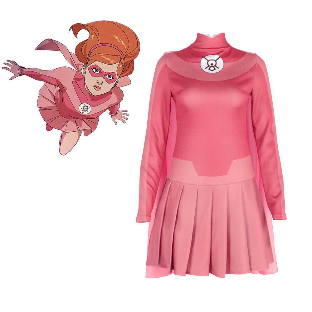 Atom Eve Invincible Costume Women Pink Party Carnival Cosplay Dress - Ecosfun