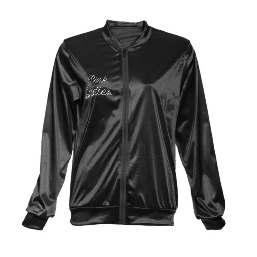 1950s Grease Pink Lady Ladies Satin Jacket Top Fancy Dress Up Costume - Ecosfun