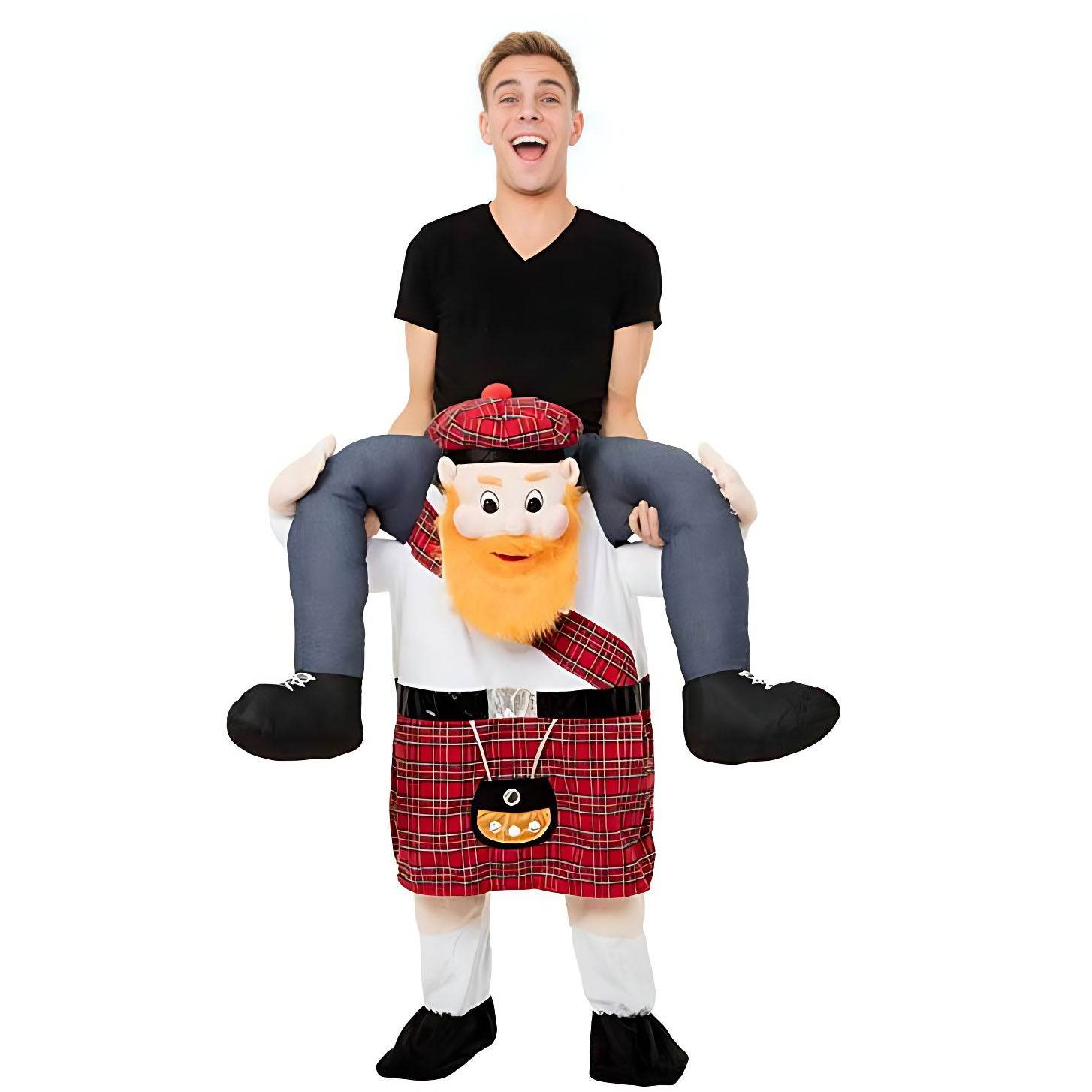 Striped Uncle White Beard Red Checkered Sumo Funny Puppet Costumes - Ecosfun