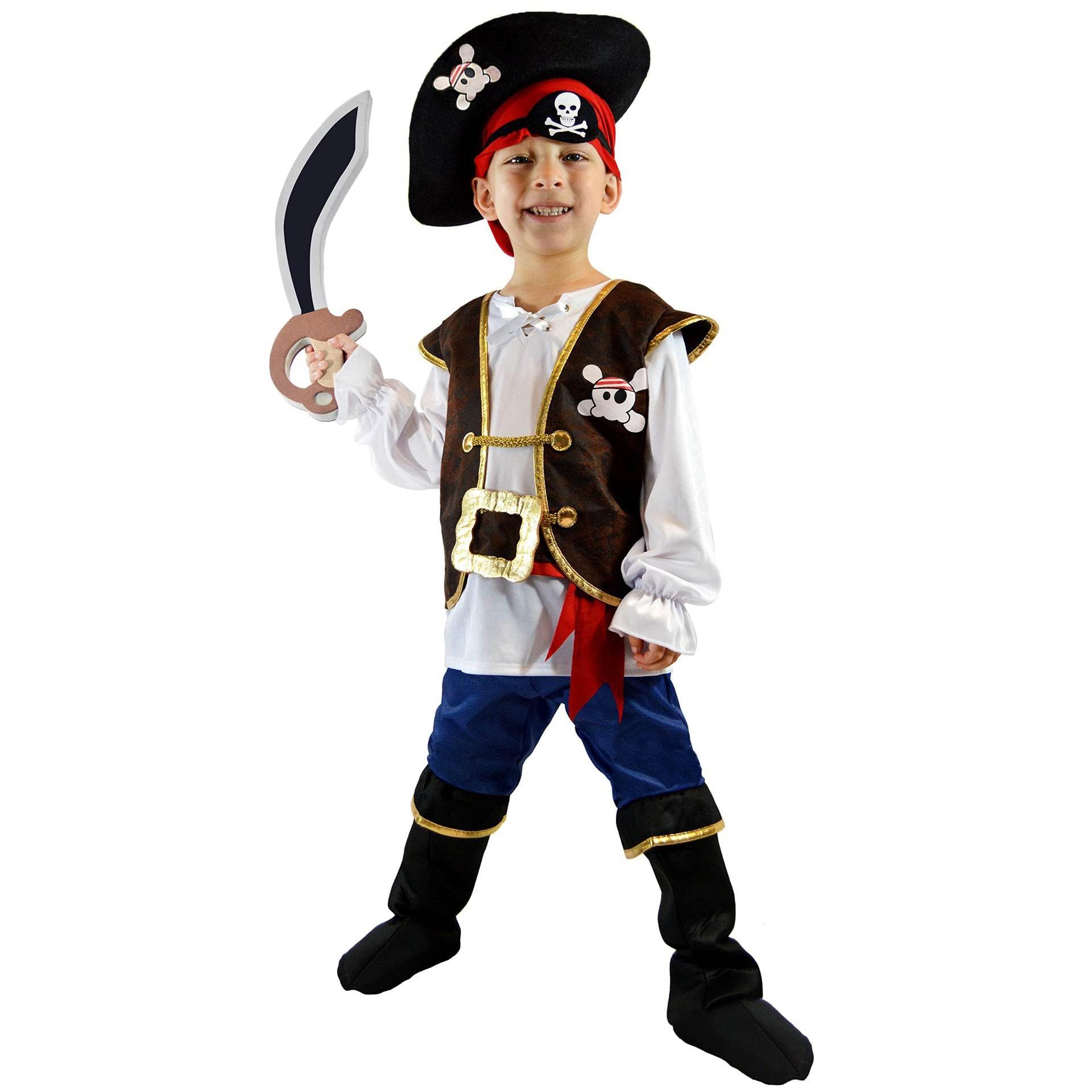 Halloween Kids Boys Girls Pirate Costume Set for Toddler Themed Party - Ecosfun