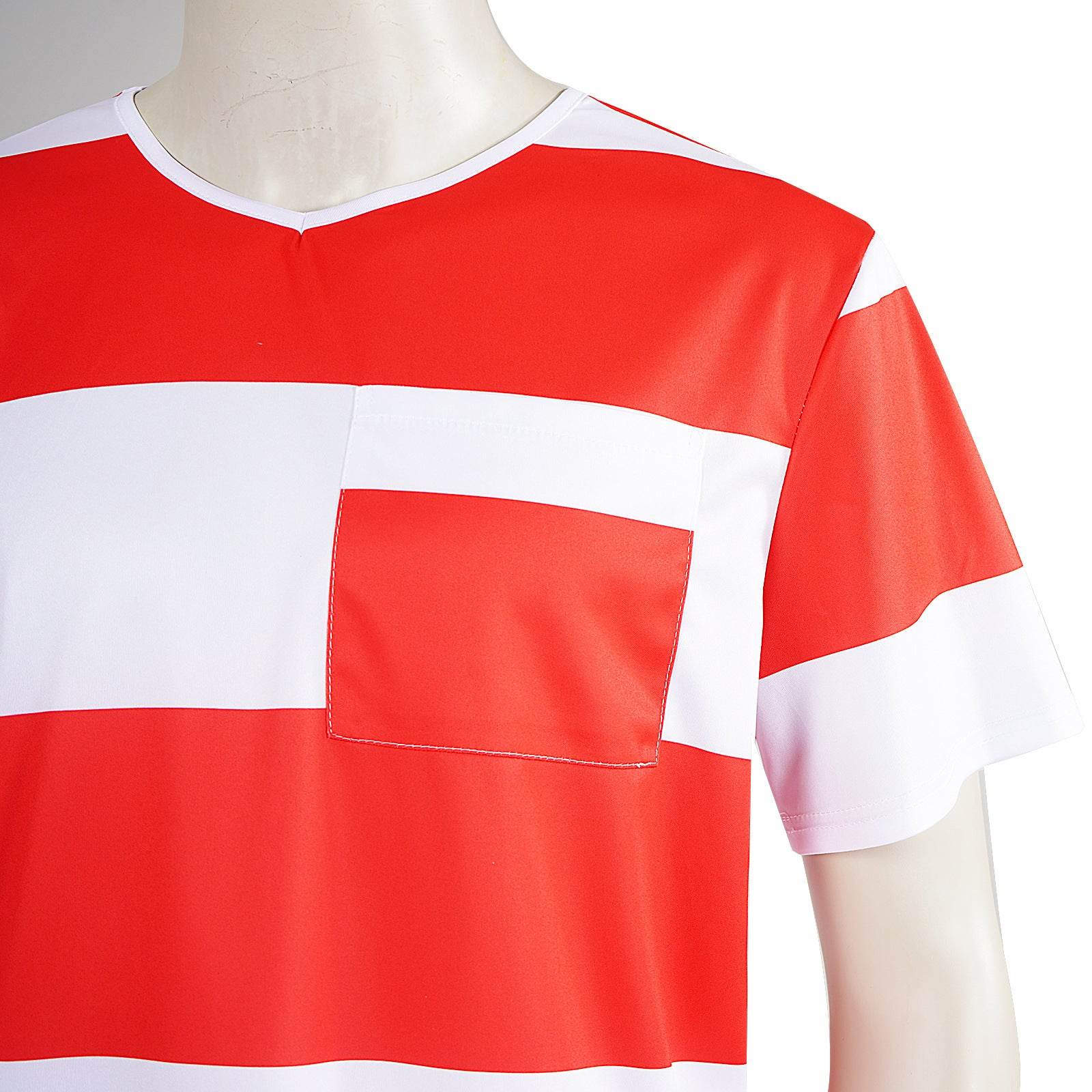 Halloween prison striped prisoner uniform role play adult costume - Ecosfun