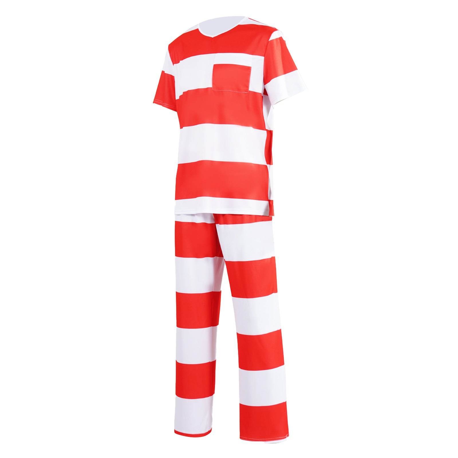 Halloween prison striped prisoner uniform role play adult costume - Ecosfun