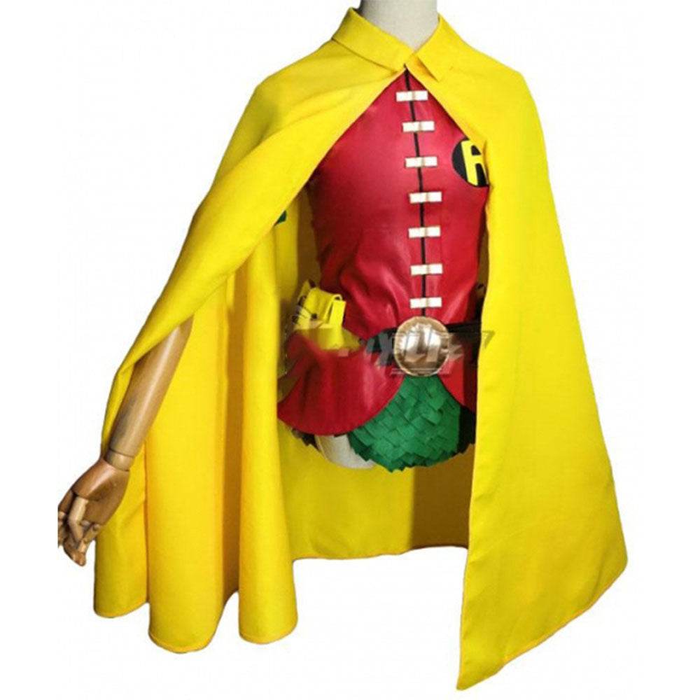 DC Teen Titans Robin Cosplay Anime Costume Halloween For Adult Full Set With Cape - Ecosfun