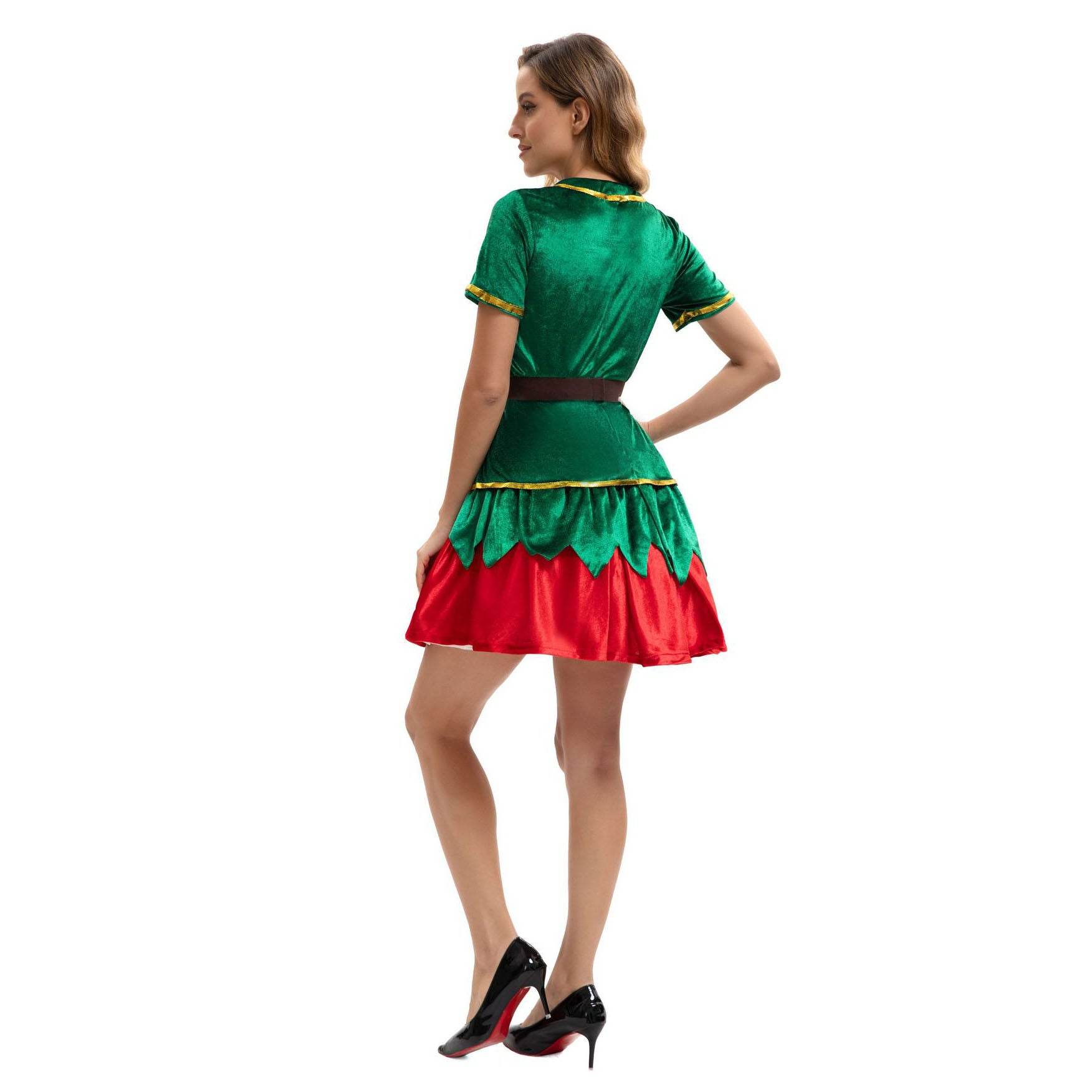Green Christmas Party dress Costume adult couple stage costume - Ecosfun