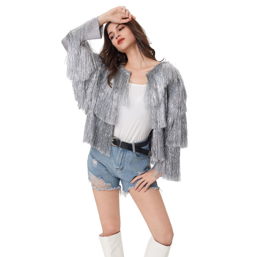 Fever Tassel Tinsel Festival Jacket Halloween Costume for women