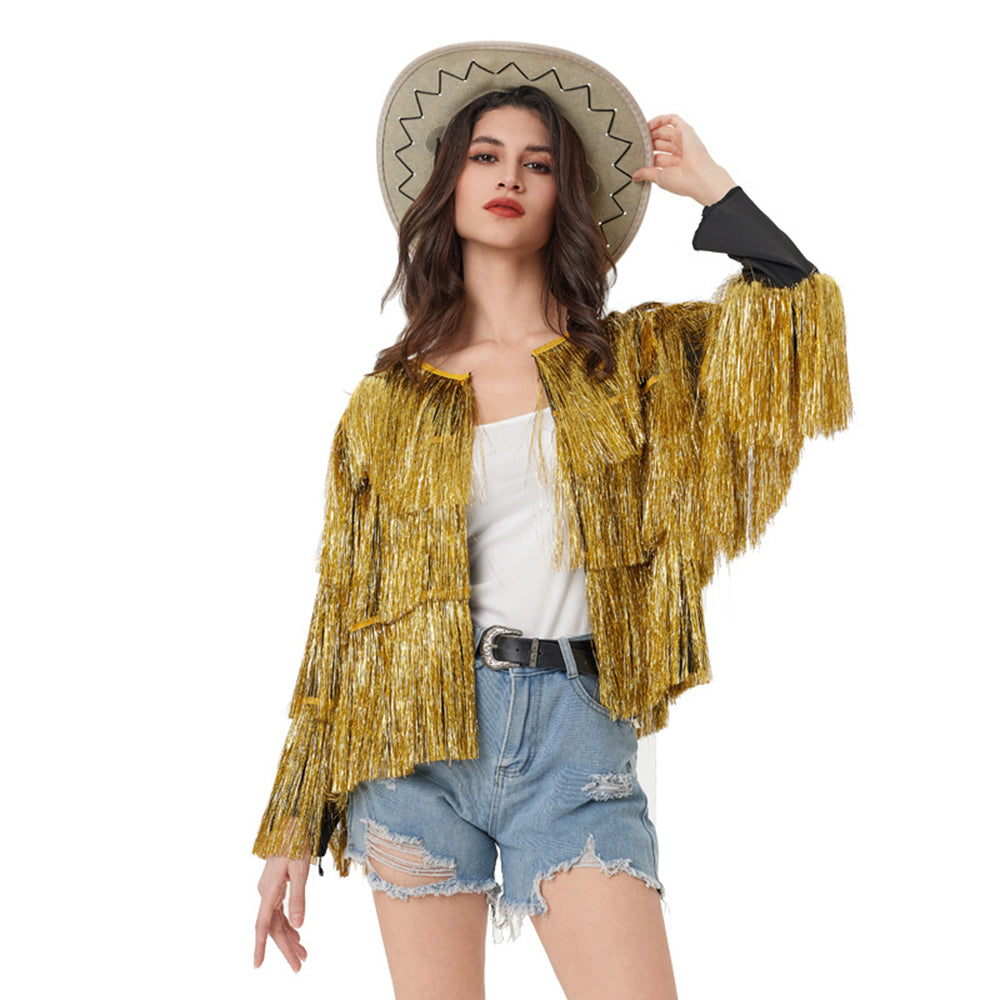 Fever Tassel Tinsel Festival Jacket Halloween Costume for women