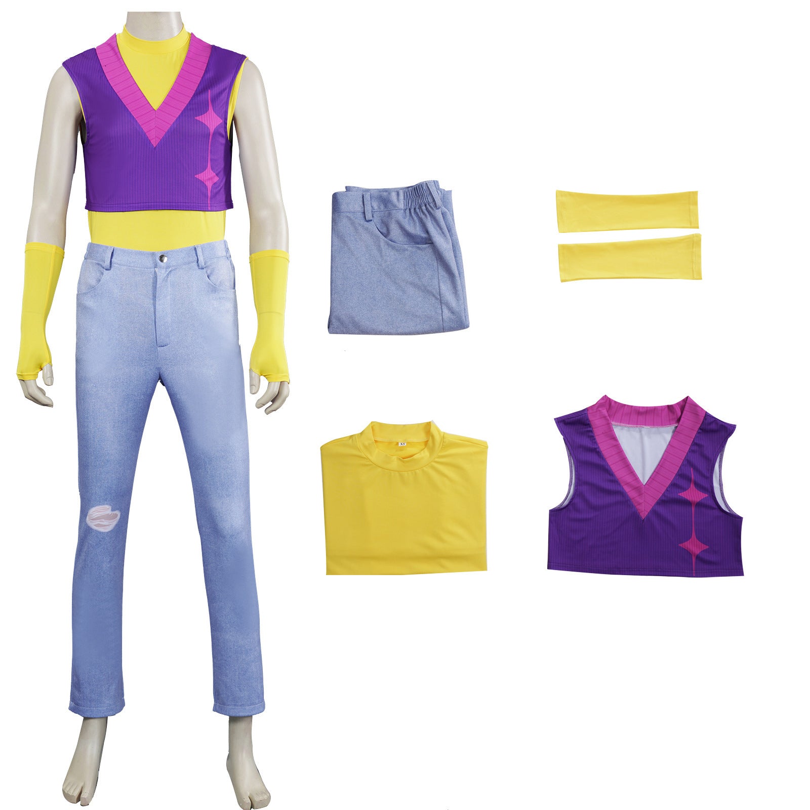 KPop Demon Hunters Mystery Soda Cosplay Costume Pop Purple Top Pants Set