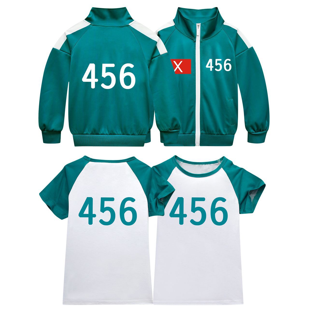 Players Tracksuit Costume Game Cosplay Squid Green Jacket Shirt For Adult Kids