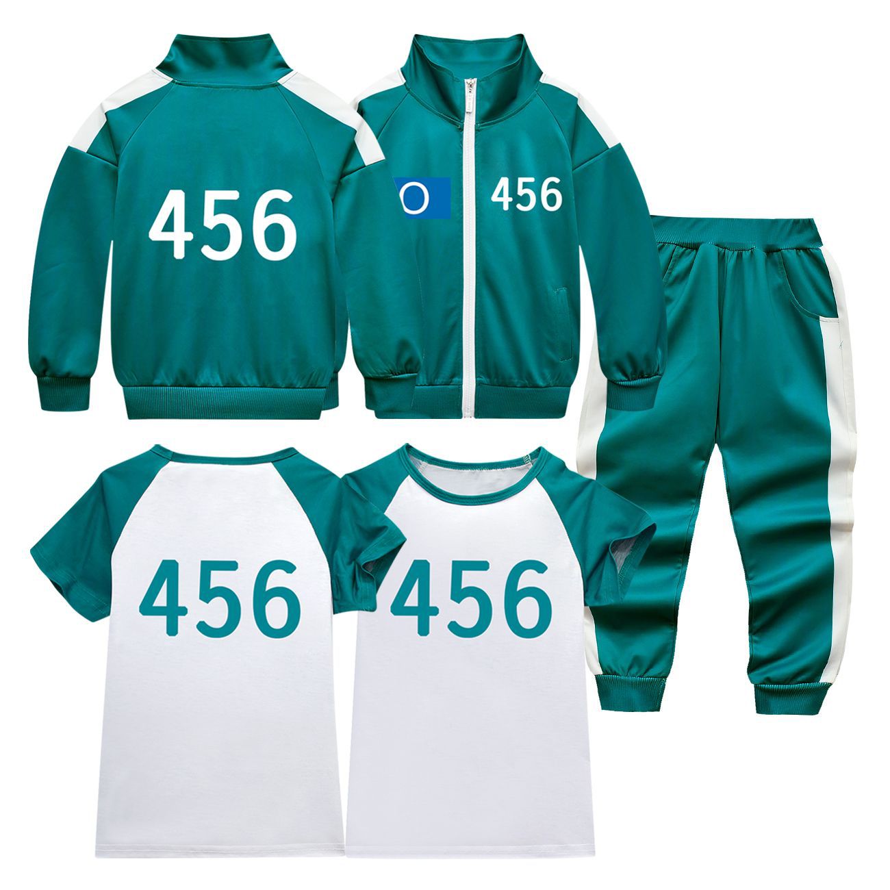 Players Tracksuit Costume Game Cosplay Squid Green Jacket Shirt For Adult Kids