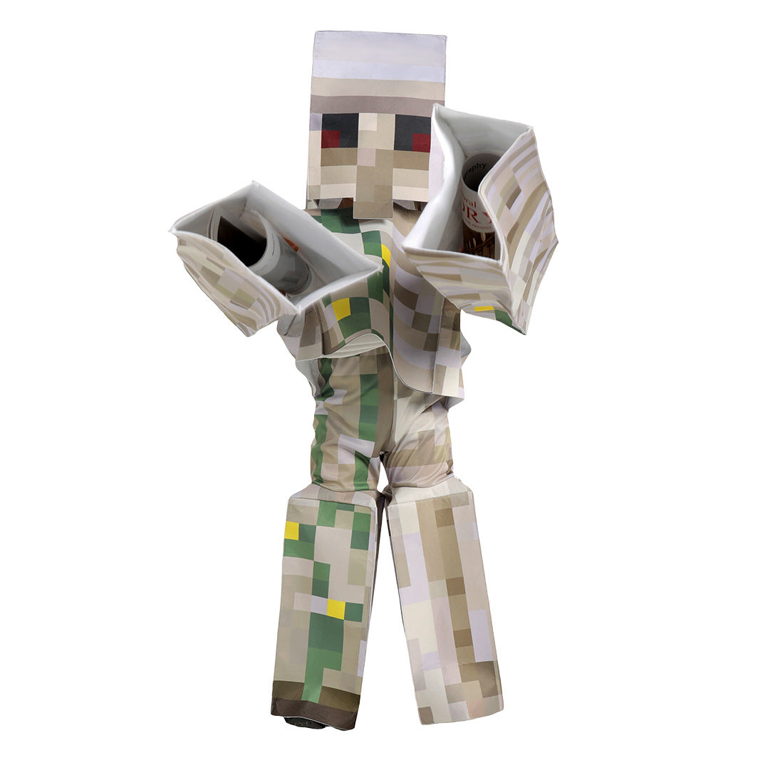 Minecraft Skeleton Kids Costume For Children Boy Girl Halloween