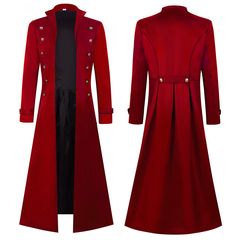 Medieval Steampunk Retro Gothic Costume Coat Trench Coat Victorian Uniform