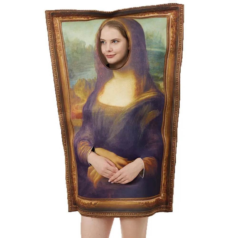 Spoof Murals Mona Lisa Artist Costume Funny Novelty Halloween - Ecosfun