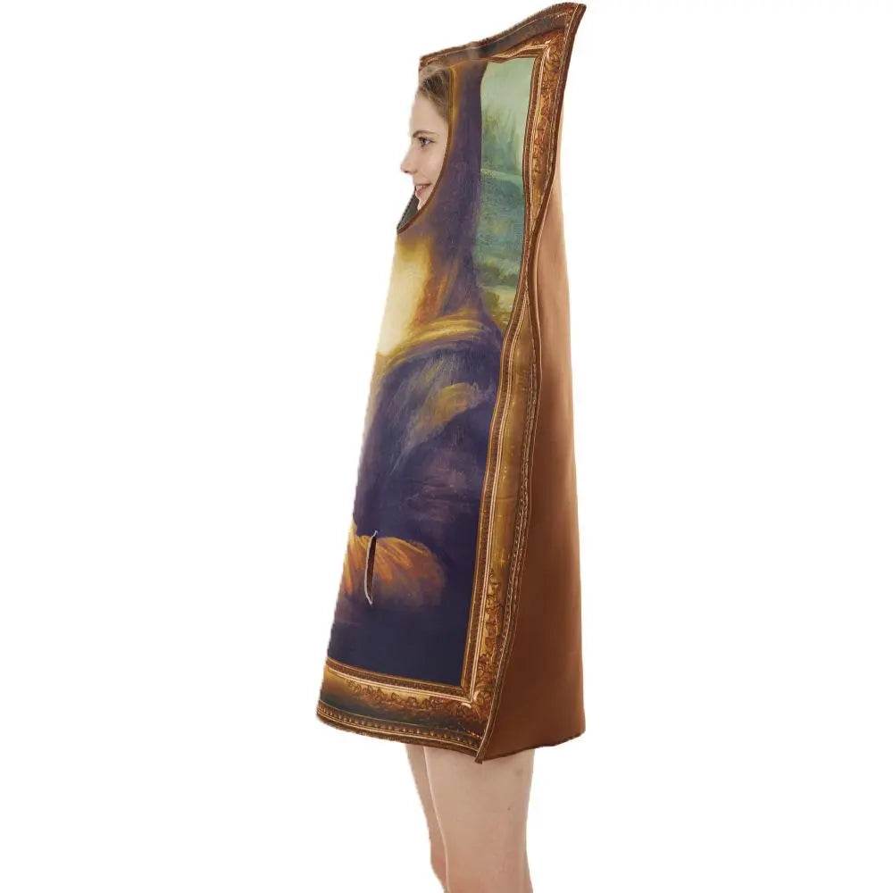 Spoof Murals Mona Lisa Artist Costume Funny Novelty Halloween - Ecosfun
