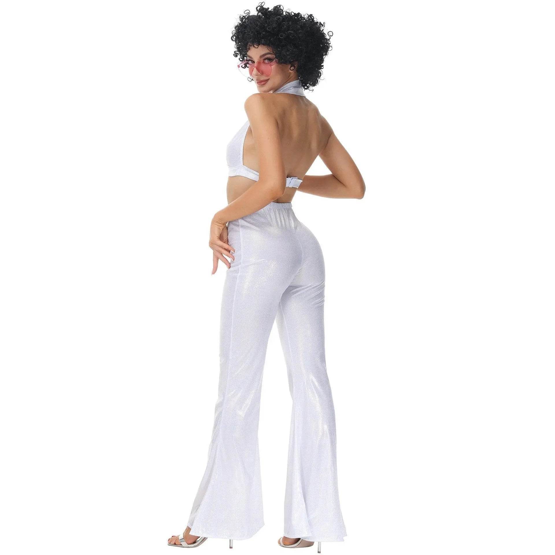 80s Retro Disco Costumes Fancy Dress Cosplay Halloween Outfit For Female - Ecosfun