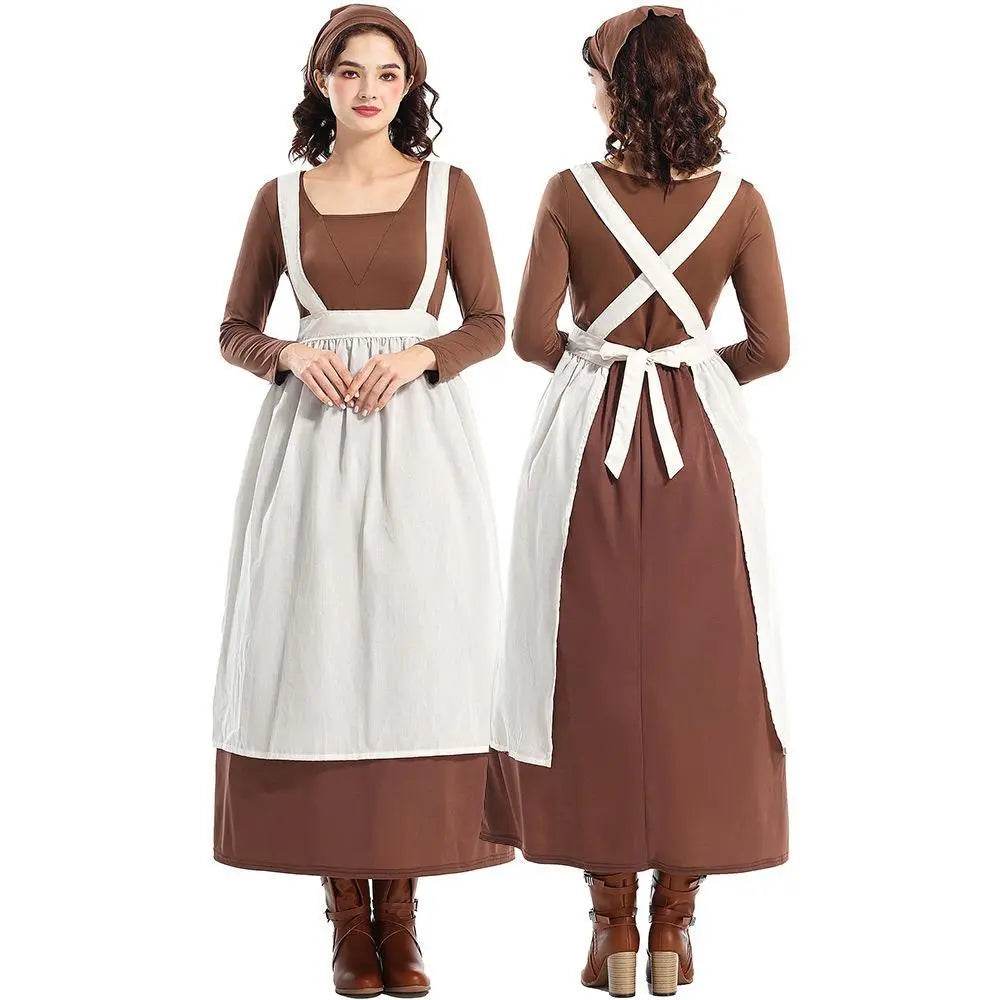 Adult Female French Manor Maid Costume Retro Halloween Dress - Ecosfun