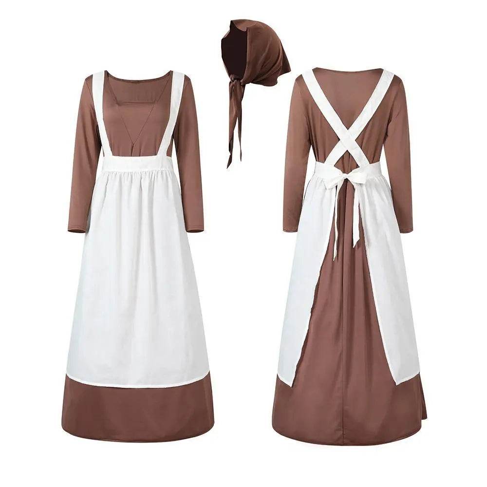 Adult Female French Manor Maid Costume Retro Halloween Dress - Ecosfun