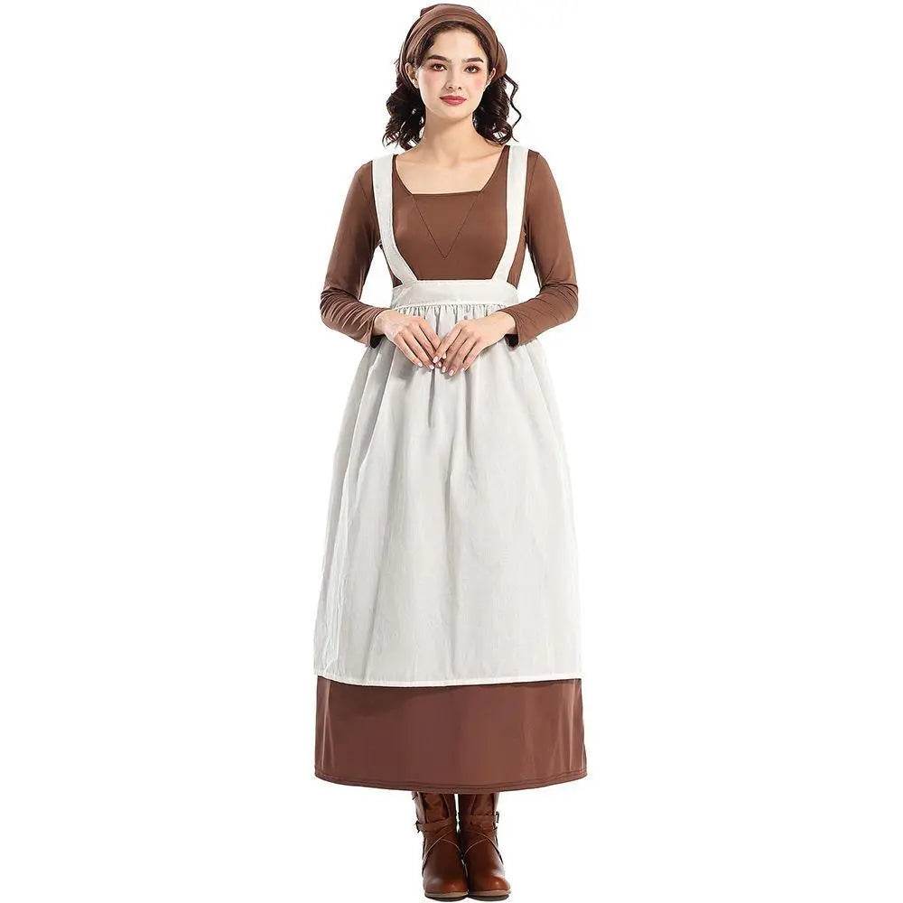 Adult Female French Manor Maid Costume Retro Halloween Dress - Ecosfun