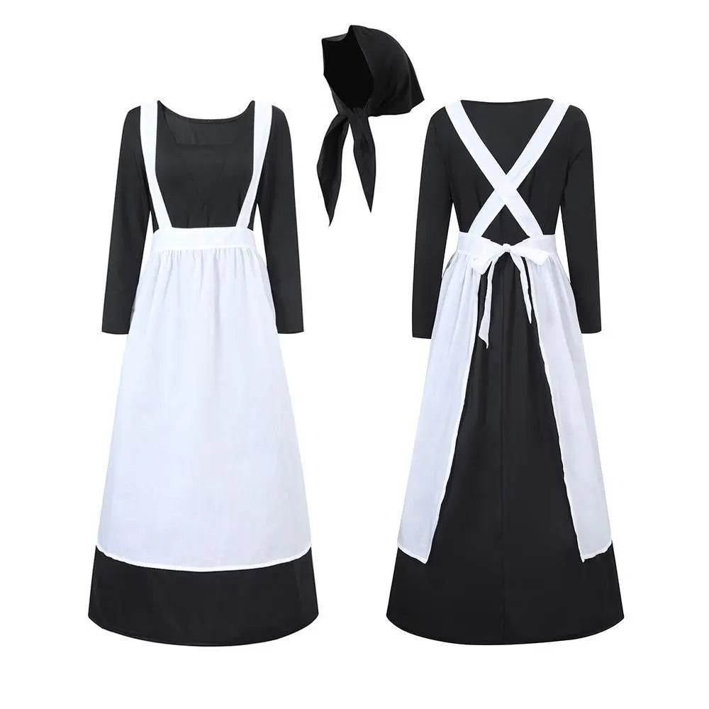 Adult Female French Manor Maid Costume Retro Halloween Dress - Ecosfun