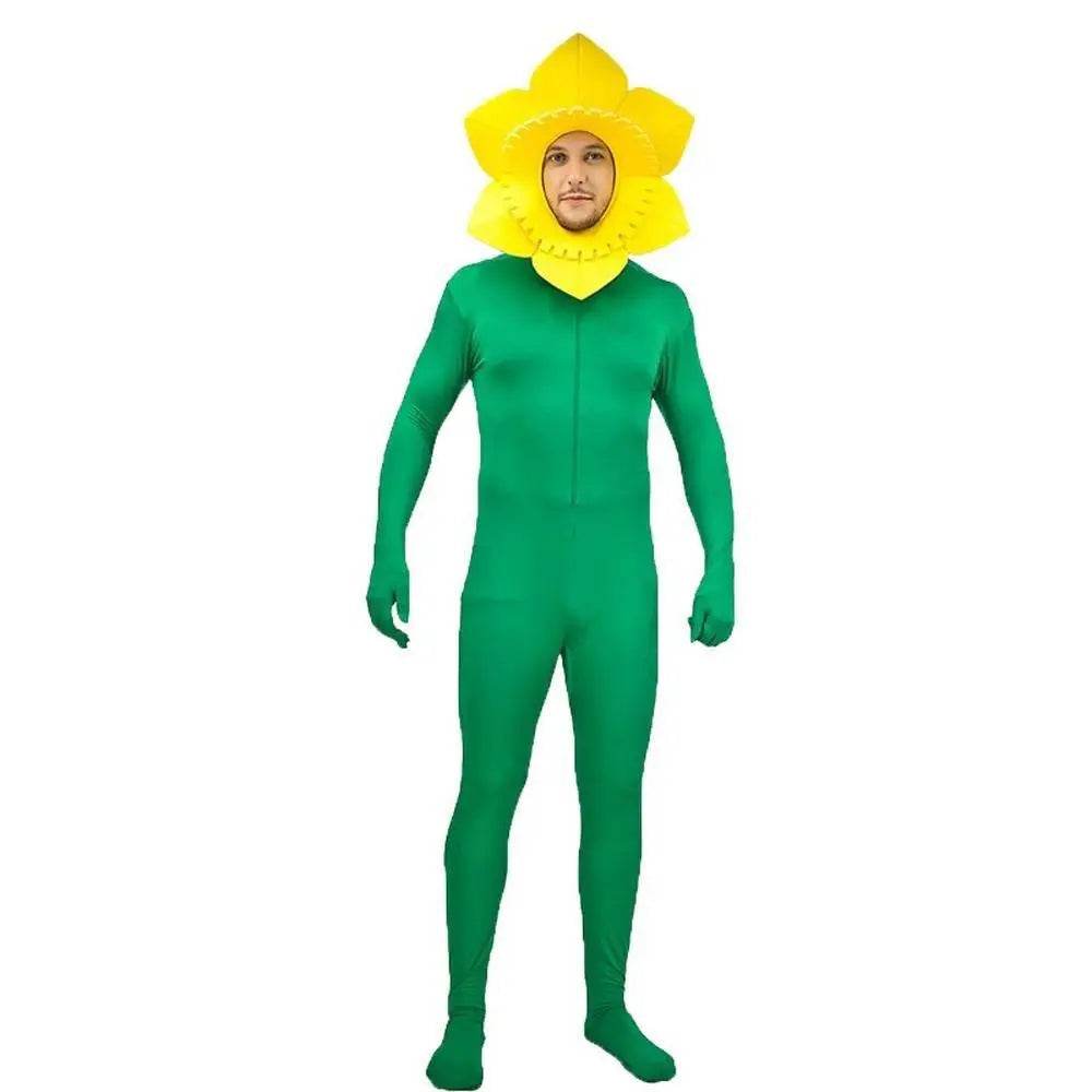 Adult Man Sunflower Funny Jumpsuit Cosplay Stage Performance Costume - Ecosfun