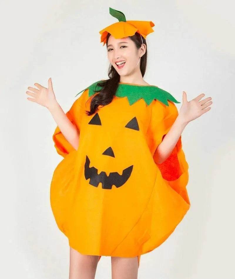 Adult Women Men Pumpkin Halloween Costume Party Wear - Ecosfun