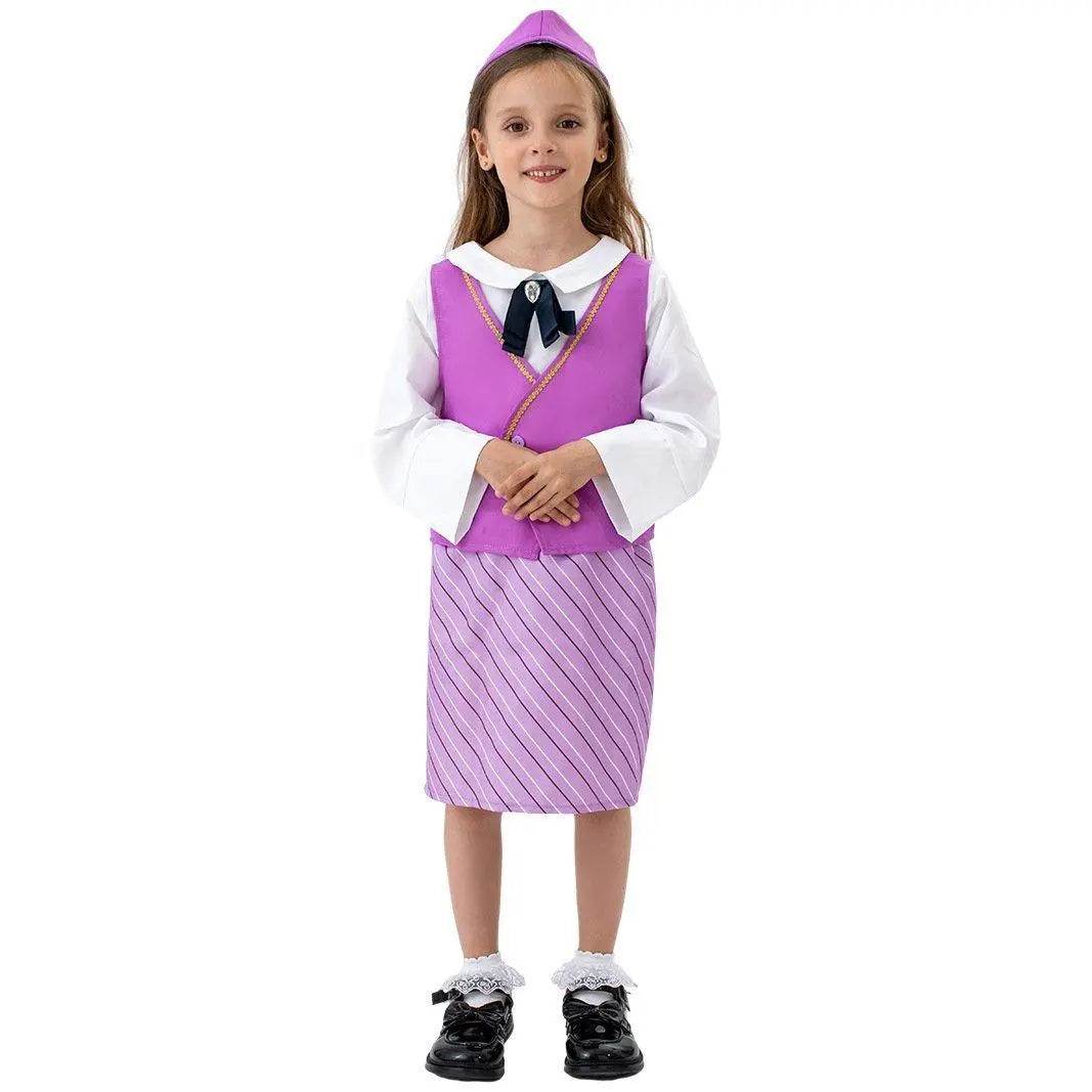 Airline Stewardess Cosplay Costume Flight Attendant Costume For Kids - Ecosfun