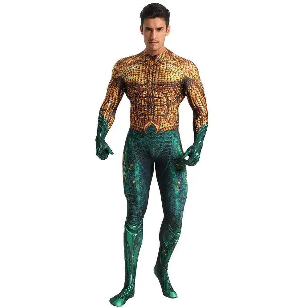 Aquaman 2 Costume Arthur Cosplay Bodysuit Halloween Fancy Cosplay Carnival Suit - Ecosfun
