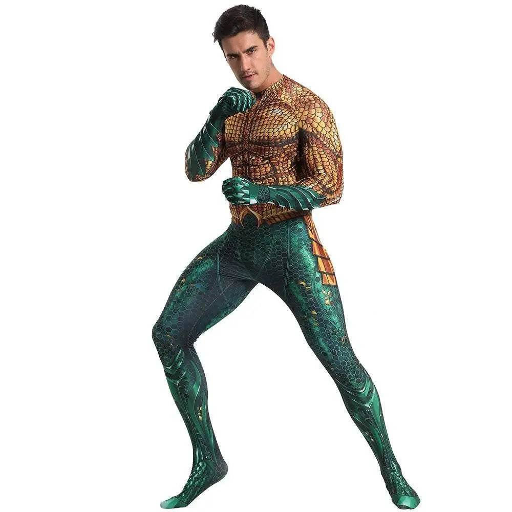 Aquaman 2 Costume Arthur Cosplay Bodysuit Halloween Fancy Cosplay Carnival Suit - Ecosfun