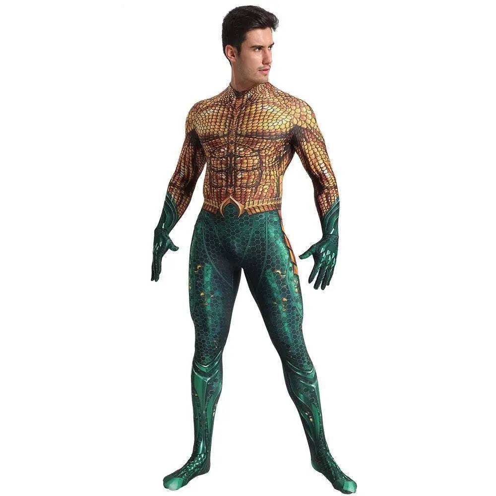 Aquaman 2 Costume Arthur Cosplay Bodysuit Halloween Fancy Cosplay Carnival Suit - Ecosfun