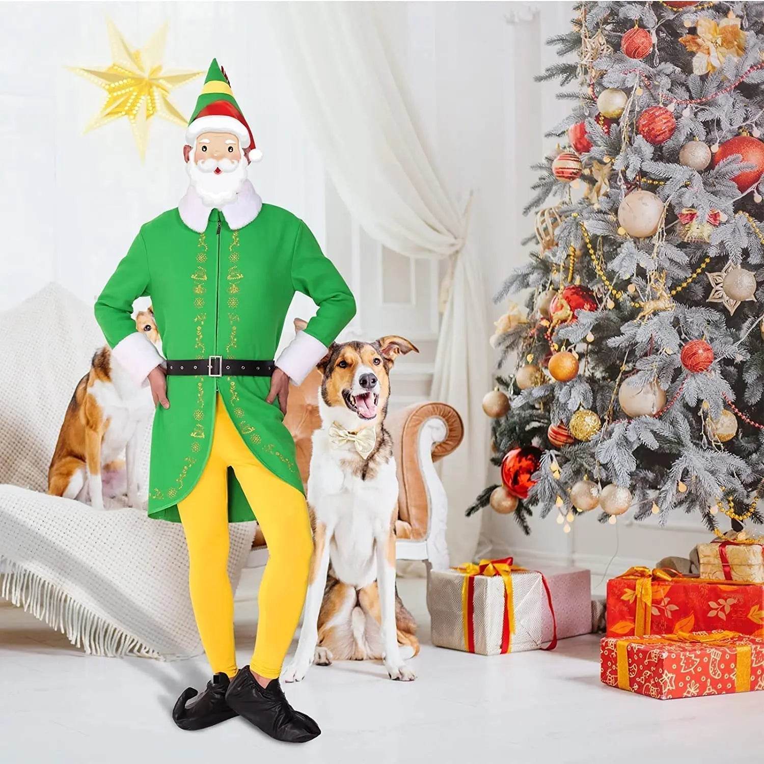Buddy Elf Christmas Cosplay Costume Full Set Party Costumes for Men - Ecosfun