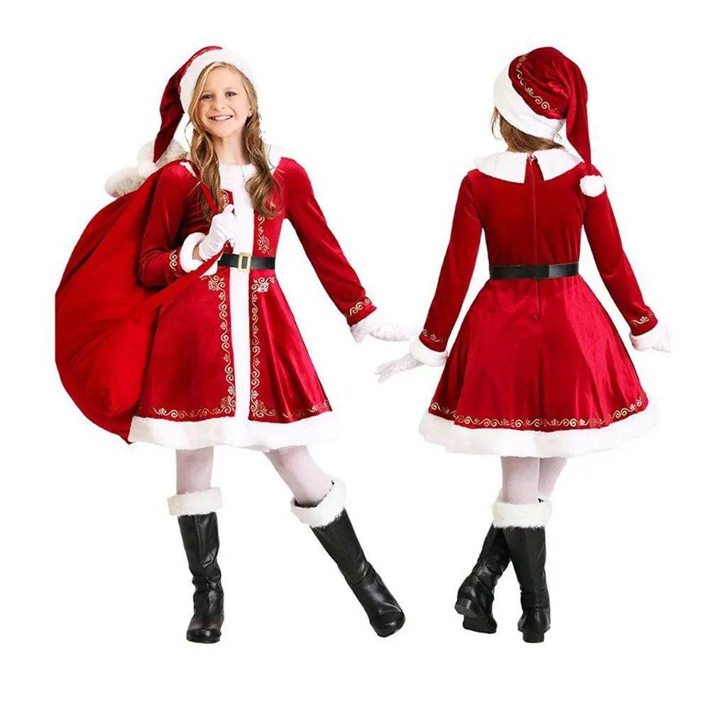 Children's Christmas Costumes Boys and Girls Santa Claus Costumes - Ecosfun