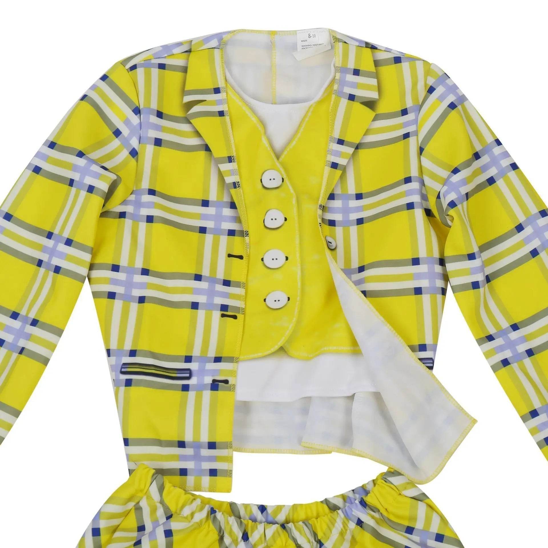 Clueless Cher Horowitz Girl Cosplay Costume School Uniform Suit Fancy Dress Halloween Outfit - Ecosfun