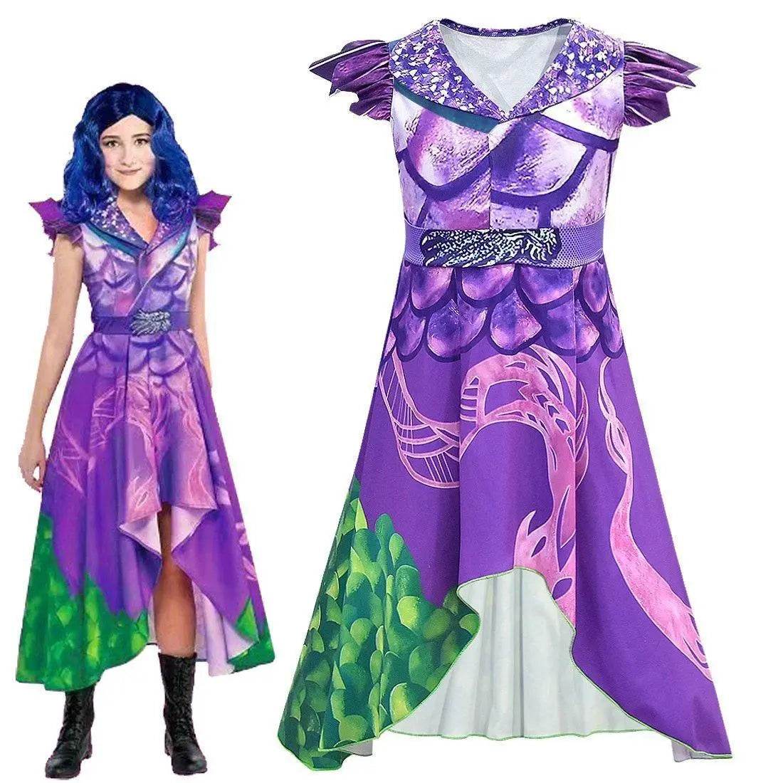 Descendants 3 Dragon Mal Cosplay Costume Kids Girl Dress - Ecosfun