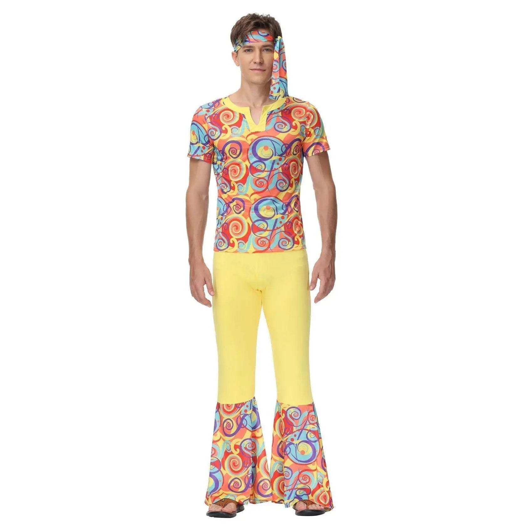Disco 70s Fancy Dress Retro hip-hop hippie Couple Stage Costumes Halloween - Ecosfun