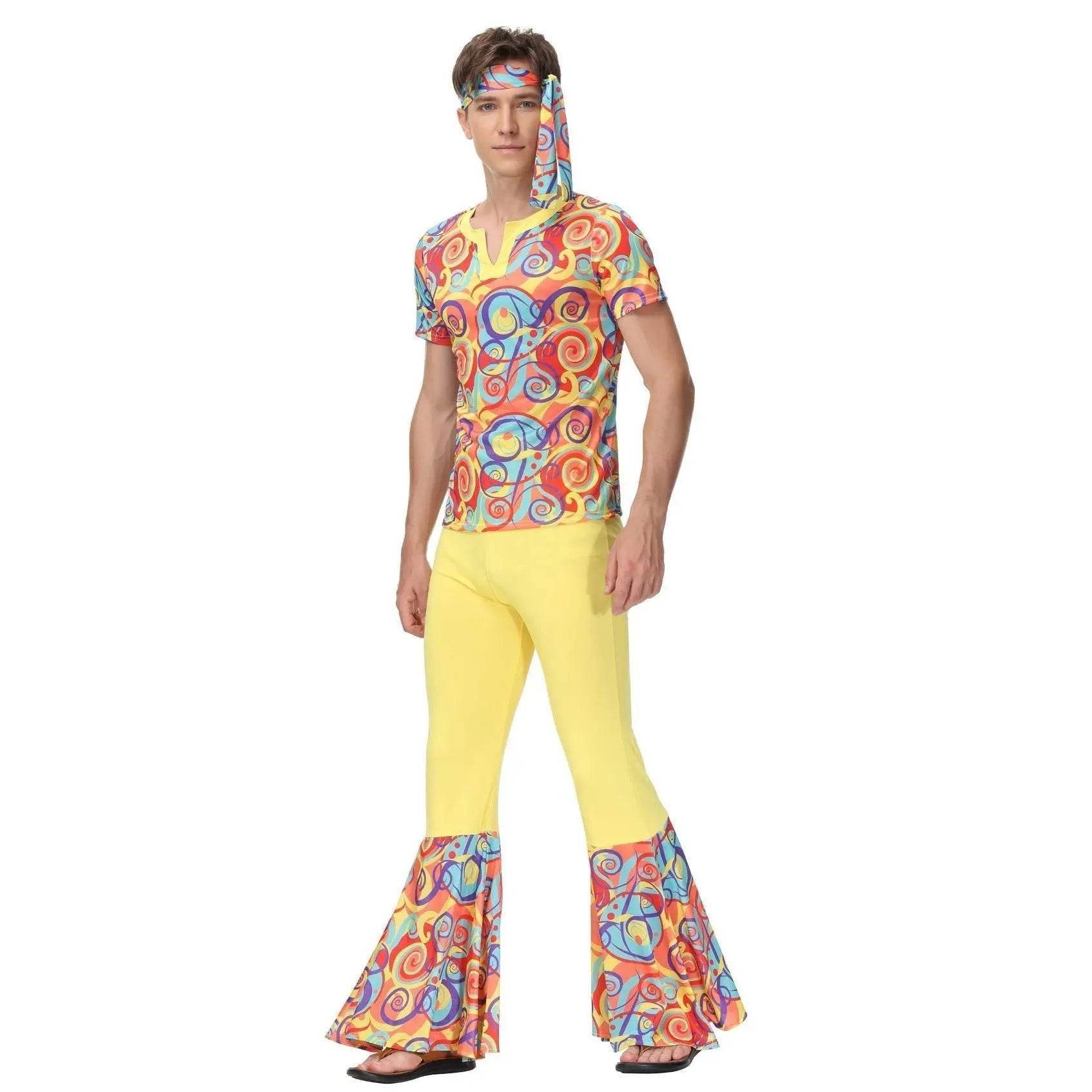 Disco 70s Fancy Dress Retro hip-hop hippie Couple Stage Costumes Halloween - Ecosfun