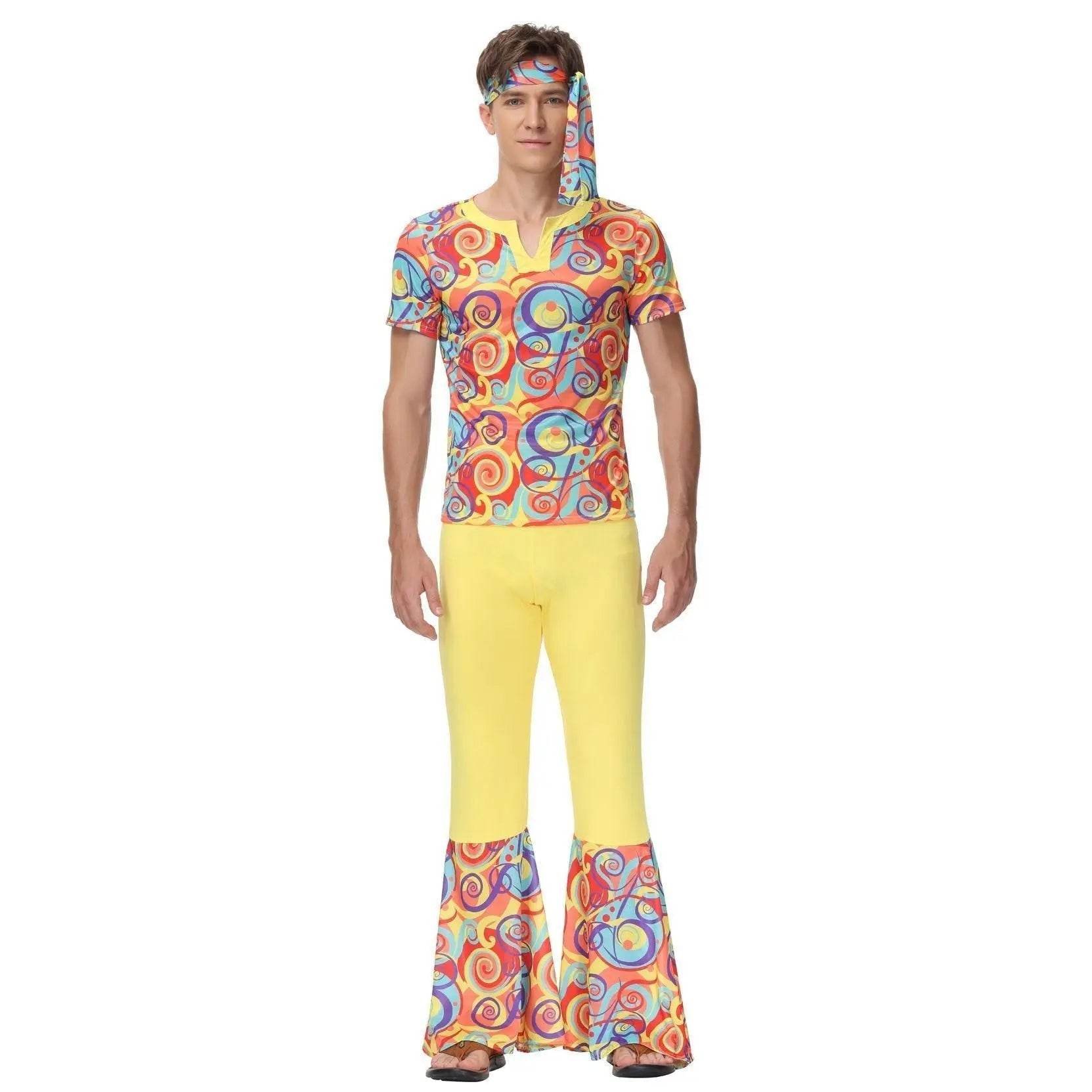 Disco 70s Fancy Dress Retro hip-hop hippie Couple Stage Costumes Halloween - Ecosfun