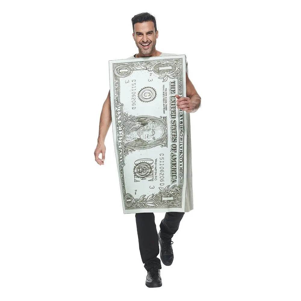 Dollar Costume Halloween Cash Costume Funny Money Maker Adult Men Women - Ecosfun