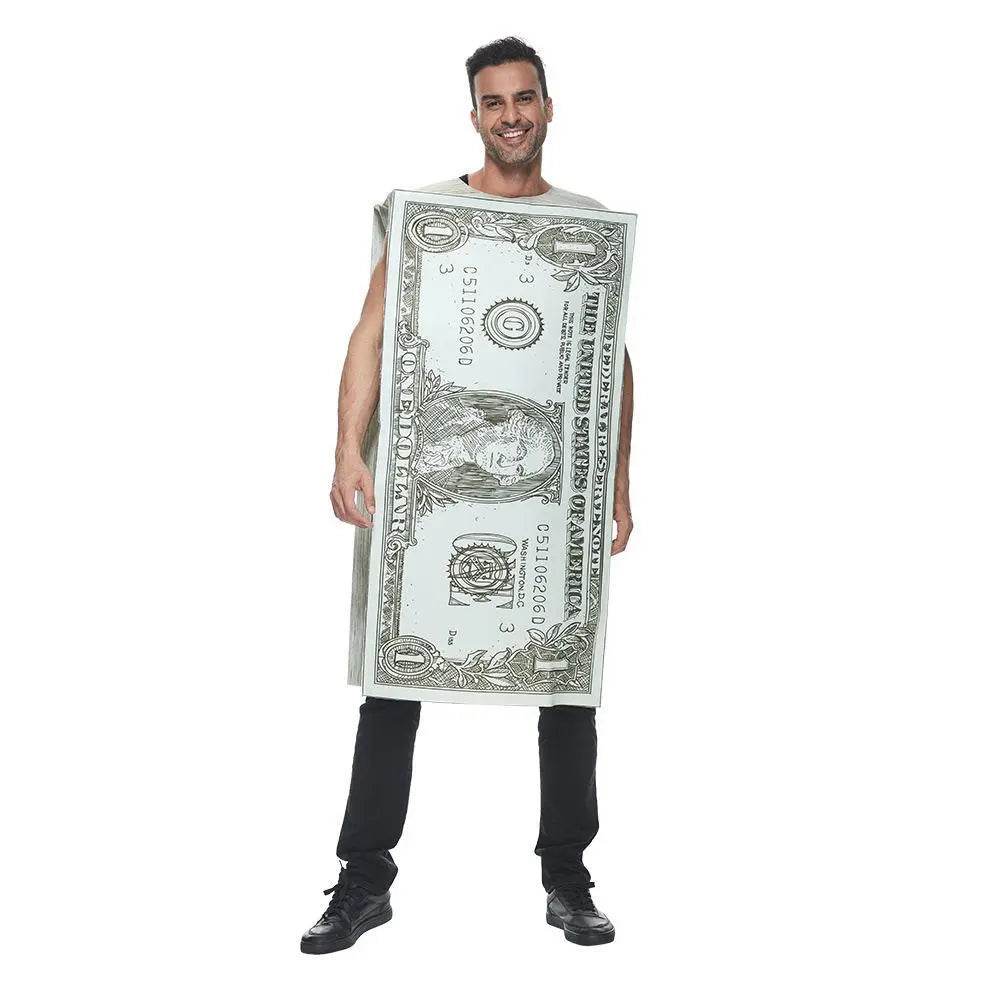 Dollar Costume Halloween Cash Costume Funny Money Maker Adult Men Women - Ecosfun