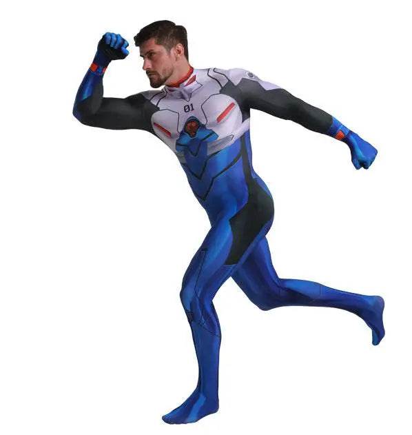 EVA Ikari Shinji Siamese Halloween Cosplay Costume Zentai Jumpsuit - Ecosfun