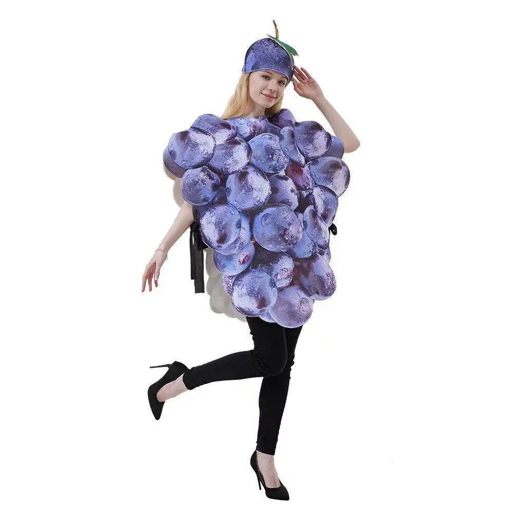 Fruit Grape Dress Cosplay Costume Halloween Carnival Party Disguise Suit - Ecosfun