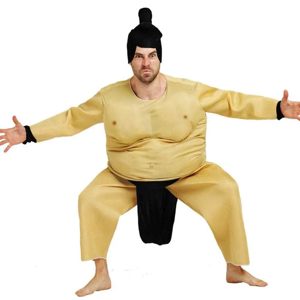 Funny Sumo Costume Halloween Party Cosplay Fat Wrestler Suit - Ecosfun