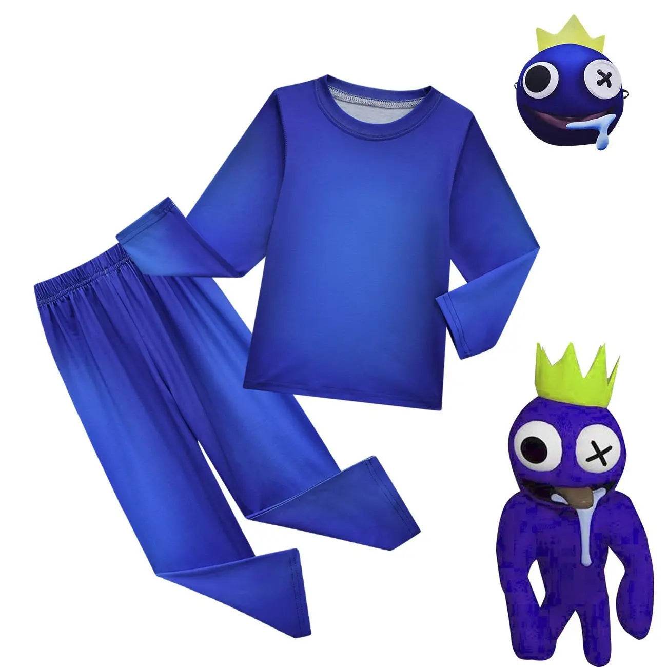 Game Roblox rainbow friends Costume Cosplay Blue Monster Pajamas set For Kids - Ecosfun