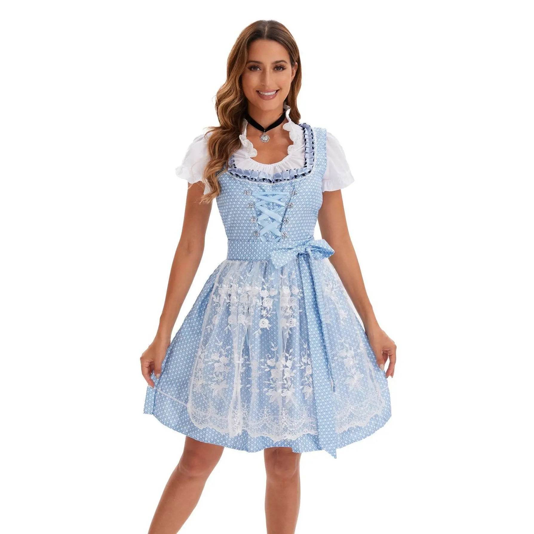 German Oktoberfest Large Size Short Sleeve Dress Costume - Ecosfun