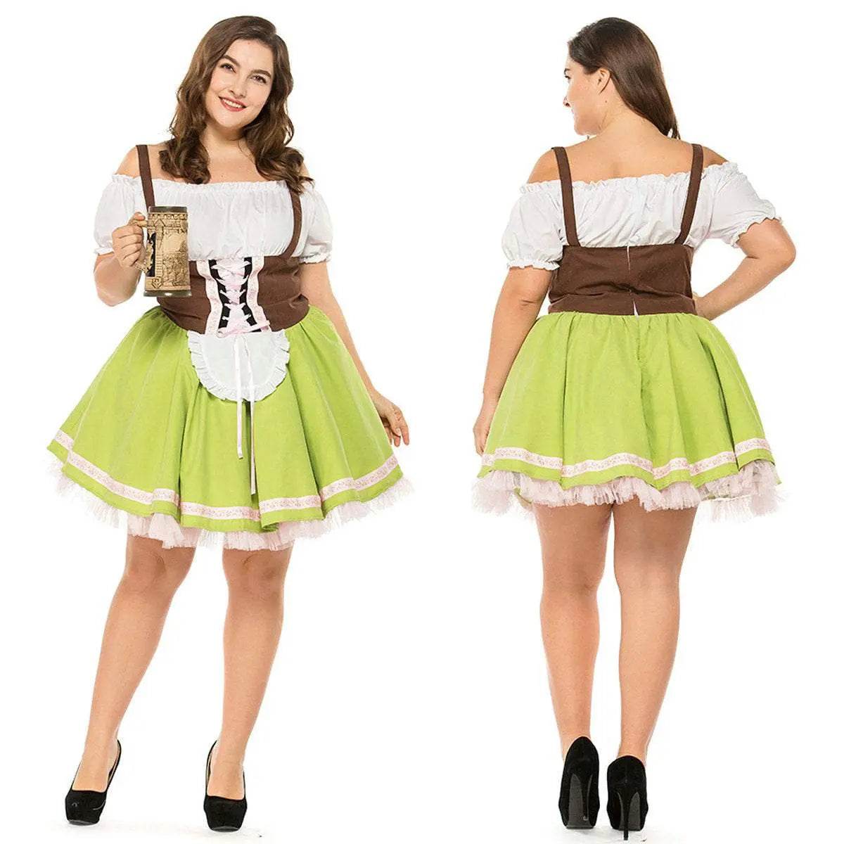 German Oktoberfest Outfit Halloween Plus Size Dress Women Cosplay Costume - Ecosfun