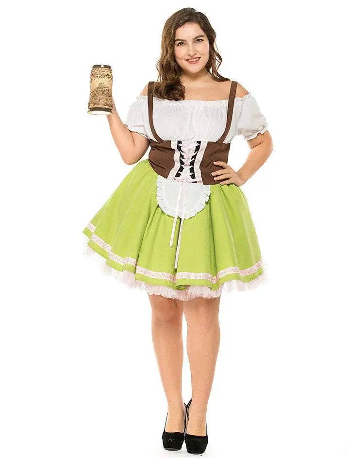 German Oktoberfest Outfit Halloween Plus Size Dress Women Cosplay Costume - Ecosfun