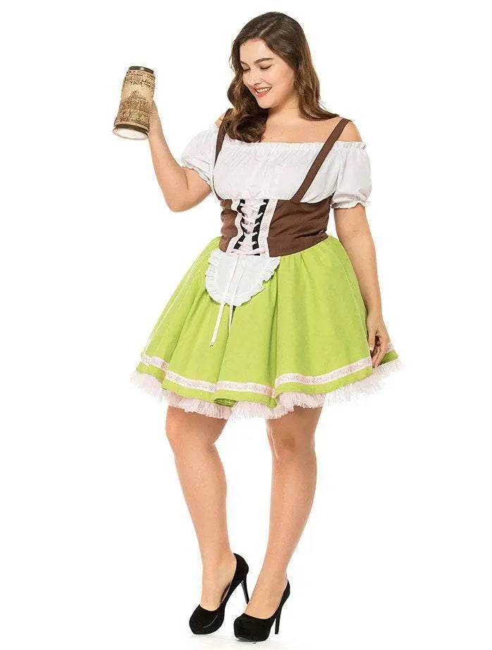 German Oktoberfest Outfit Halloween Plus Size Dress Women Cosplay Costume - Ecosfun