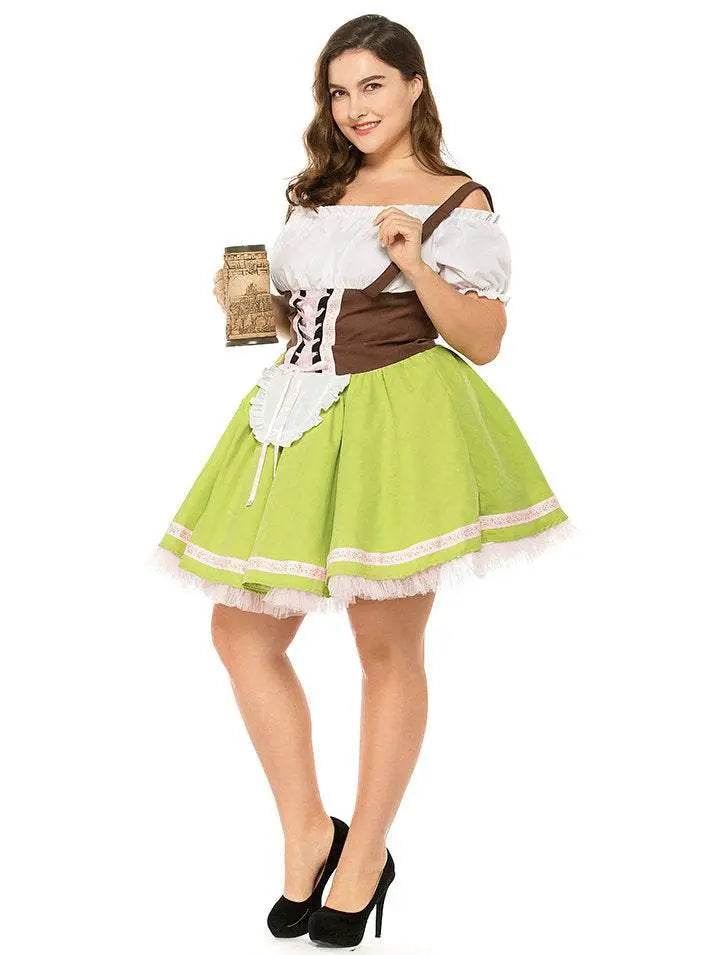 German Oktoberfest Outfit Halloween Plus Size Dress Women Cosplay Costume - Ecosfun