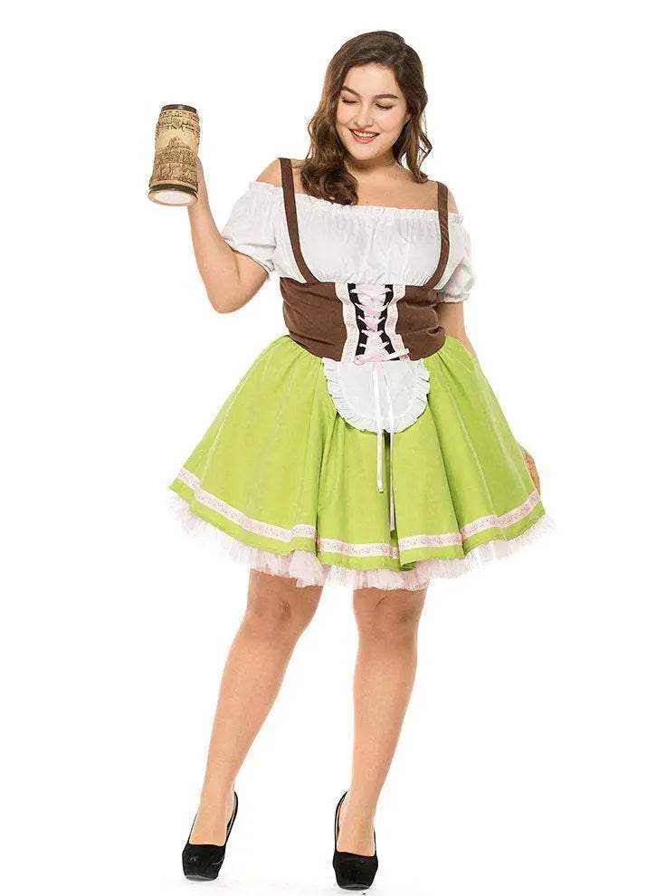 German Oktoberfest Outfit Halloween Plus Size Dress Women Cosplay Costume - Ecosfun