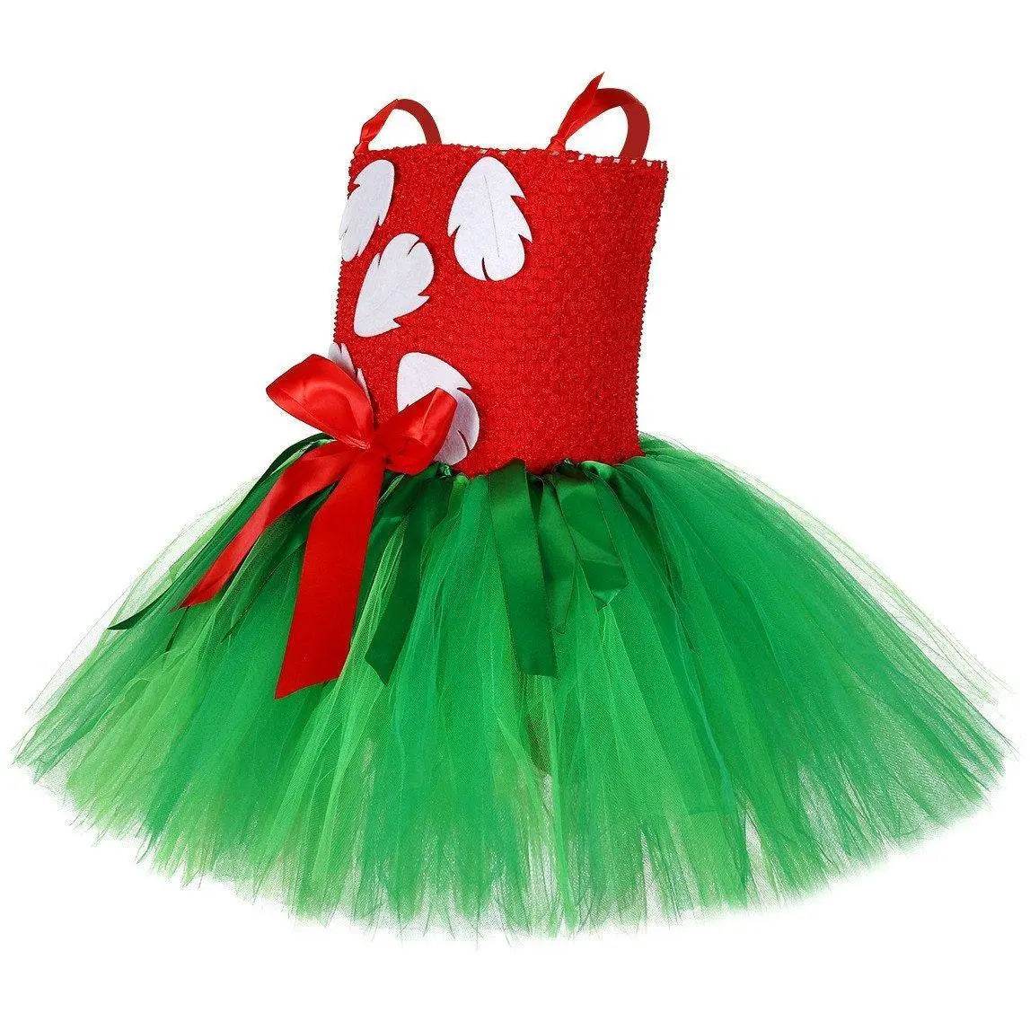 Girls Tutu Dreams Hawaii Lilo Costume with Tropical Fern Leaf Headband - Ecosfun