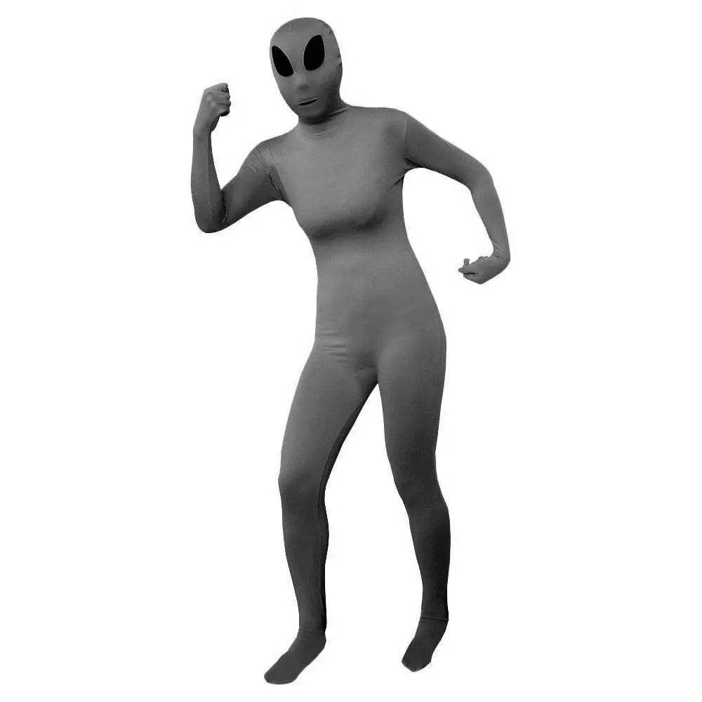 Gray ET Aliens Lycra Spandex Bodysuit Zentai Suit Catsuit Costume - Ecosfun