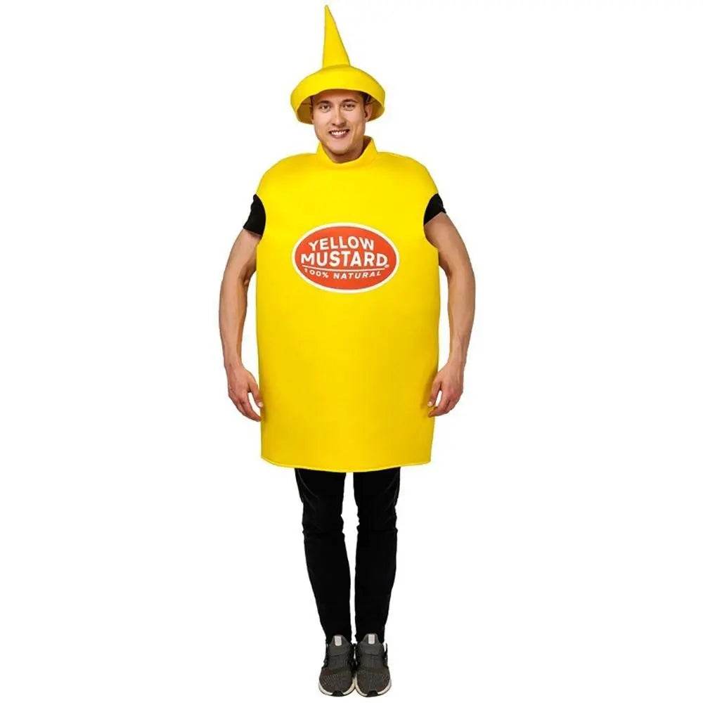 Halloween Adult Couples Mustard Ketchup jumpsuit Costume Cosplay Party - Ecosfun